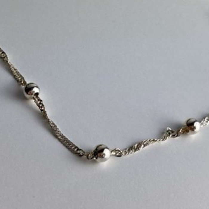 925 Sterling Silver Necklace Italy 17.7 In