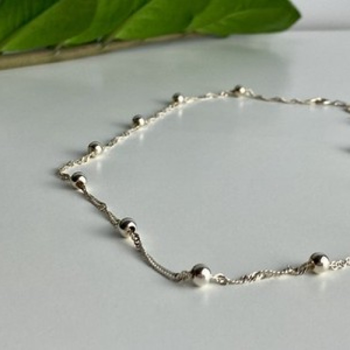 925 Sterling Silver Necklace Italy 17.7 In