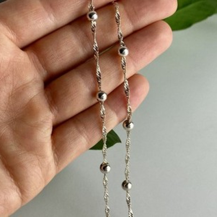 925 Sterling Silver Necklace Italy 17.7 In