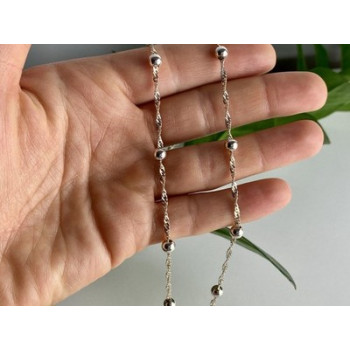 925 Sterling Silver Necklace Italy 17.7 In