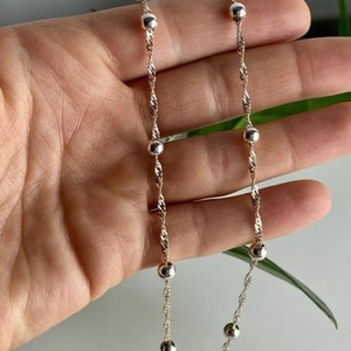 925 Sterling Silver Necklace Italy 17.7 In