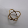 925 Sterling Silver Gold Plated CZ Criss Cross Ring Size 7