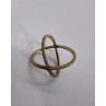 925 Sterling Silver Ring criss Cross With CZ & Gold Plated Size 7