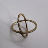 925 Sterling Silver Gold Plated CZ Criss Cross Ring Size 7
