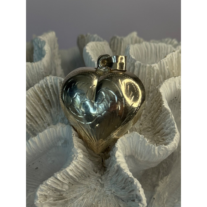 925 Sterling Silver Heart Locket Pendant Length 2 inch