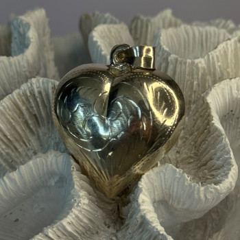 925 Sterling Silver Heart Locket Pendant Length 2 Inch