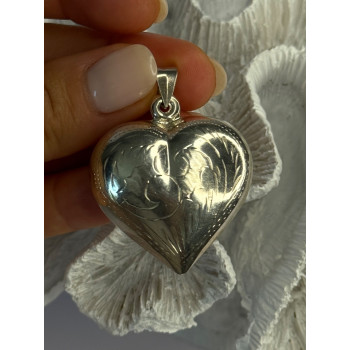 925 Sterling Silver Heart Locket Pendant Length 2 inch