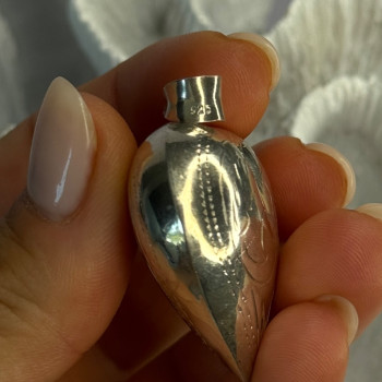 925 Sterling Silver Heart Locket Pendant Length 2 Inch