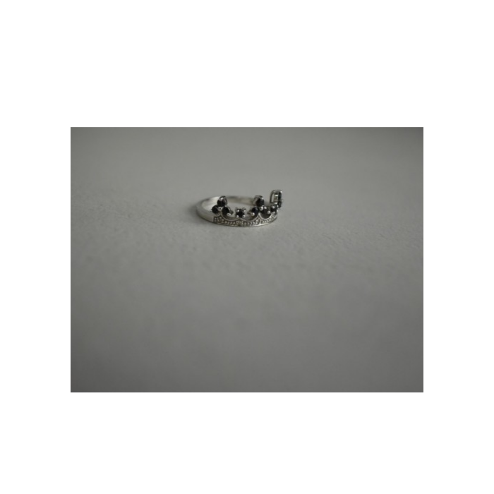 925 Sterling Silver Black Nephrite & Colorless Topaz 