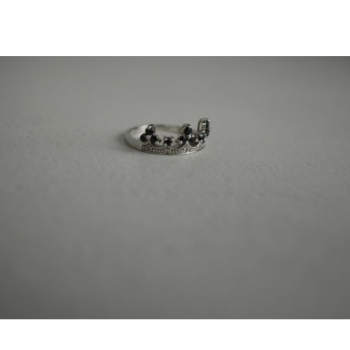 925 Sterling Silver Black Nephrite & Colorless Topaz 