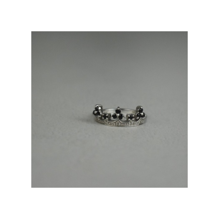 925 Sterling Silver Black Nephrite & Colorless Topaz 