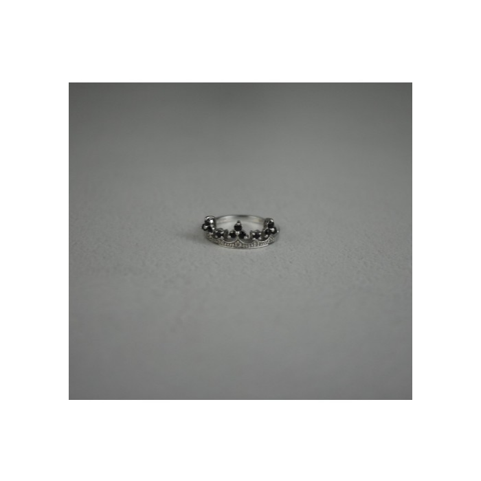 925 Sterling Silver Black Nephrite & Colorless Topaz 