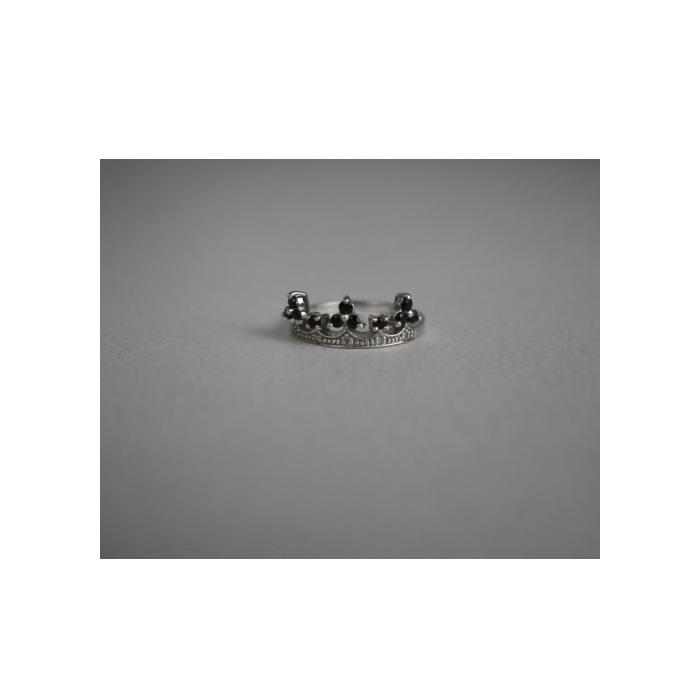 925 Sterling Silver Black Nephrite & Colorless Topaz 