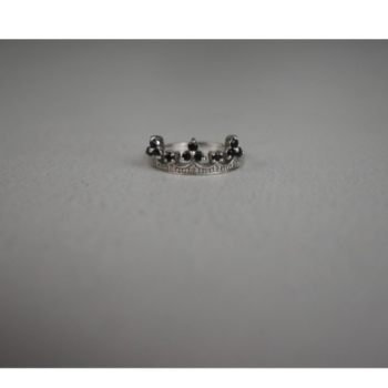 925 Sterling Silver Black Nephrite & Colorless Topaz 