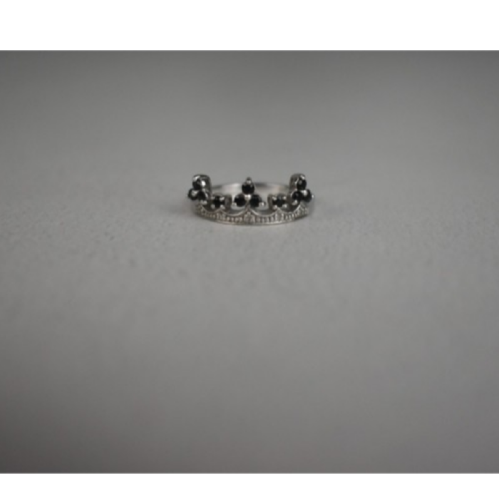 925 Sterling Silver Black Nephrite & Colorless Topaz 