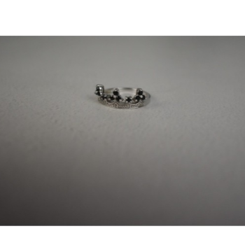 925 Sterling Silver Black Nephrite & Colorless Topaz 