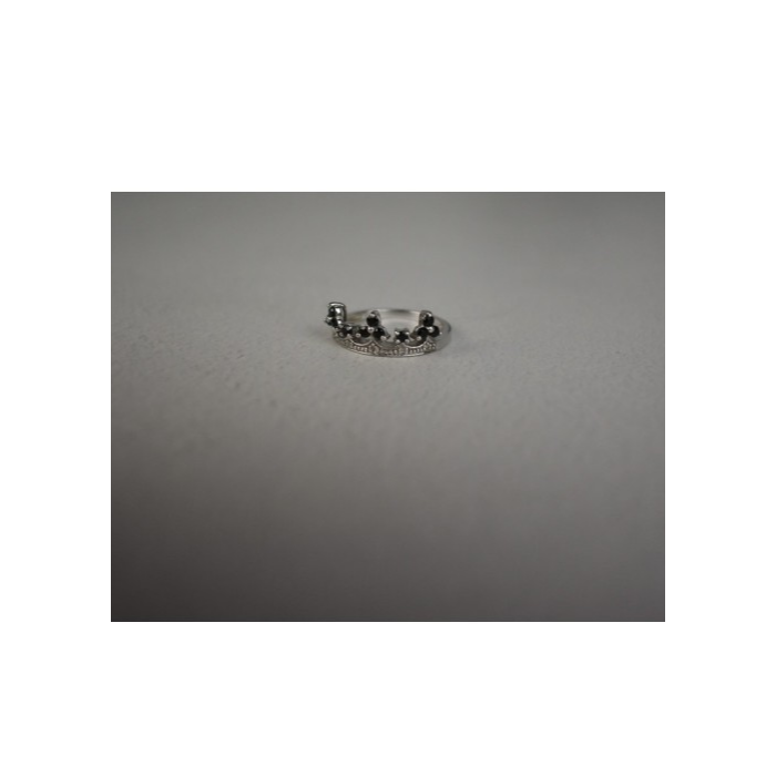 925 Sterling Silver Black Nephrite & Colorless Topaz 