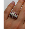 14K WHITE GOLD WHITE & PINK TOPAZ  RING SIZE 5.5