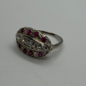 14K White Gold White & Pink Topaz Ring Size 5.5