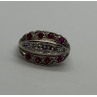 14K WHITE GOLD WHITE & PINK TOPAZ  RING SIZE 5.5