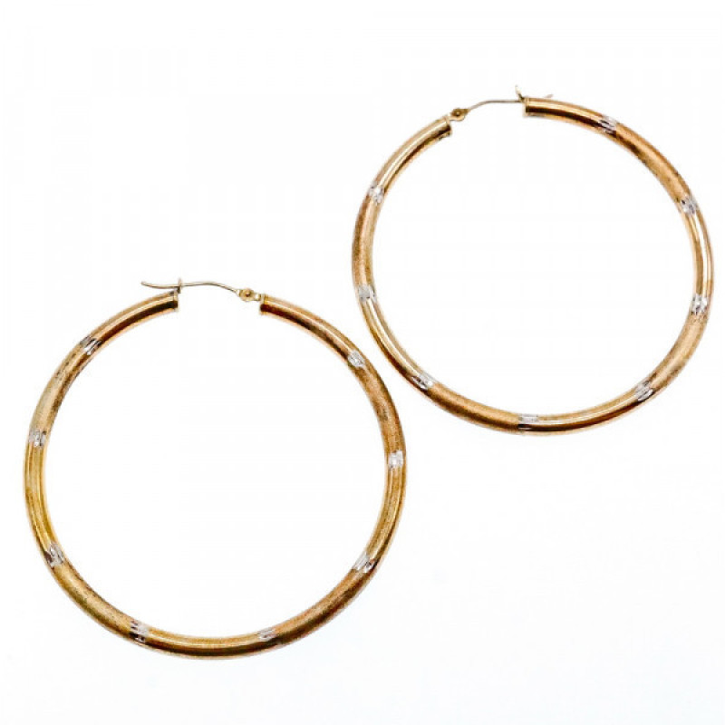 925 Sterling Silver Gold Plated (10K) Hoop Earrings
