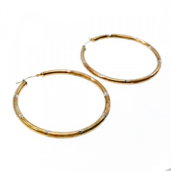 925 Sterling Silver Gold Plated (10K) Hoop Earrings