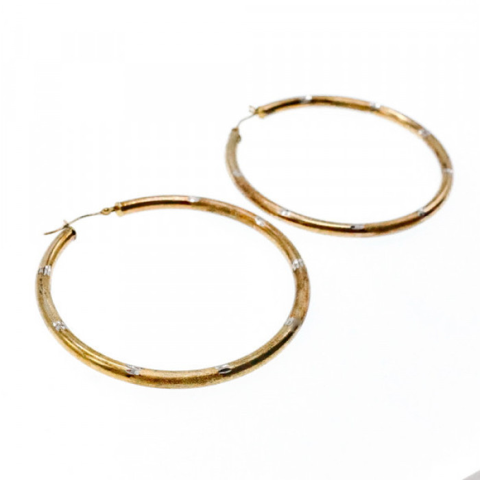 925 Sterling Silver Gold Plated (10K) Hoop Earrings