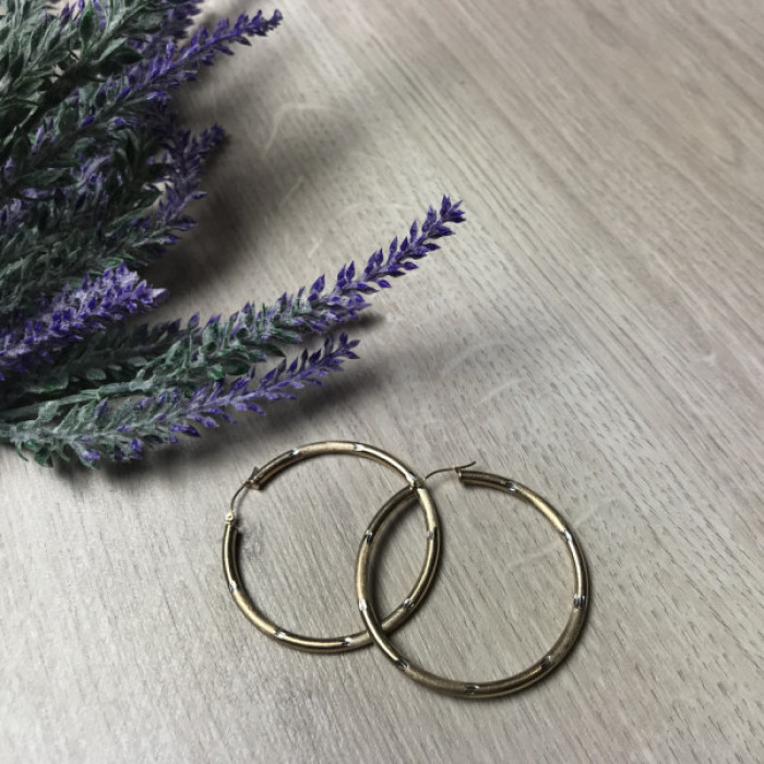 925 Sterling Silver Gold Plated (10K) Hoop Earrings