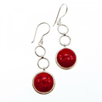 925 Sterling Silver Red Jasper Earrings