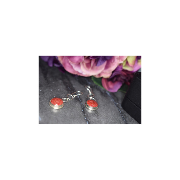 925 Sterling Silver Red Jasper Earrings