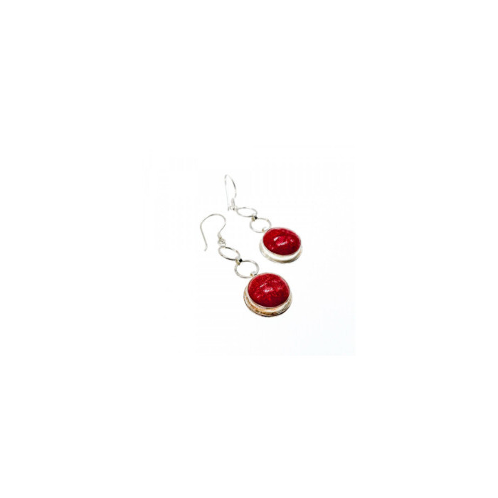 925 Sterling Silver Red Jasper Earrings