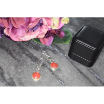 925 Sterling Silver Red Jasper Earrings