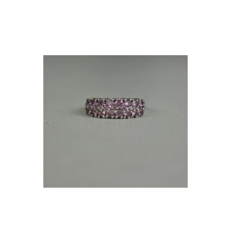 925 Sterling Silver Pink Topaz Ring Size 6.5