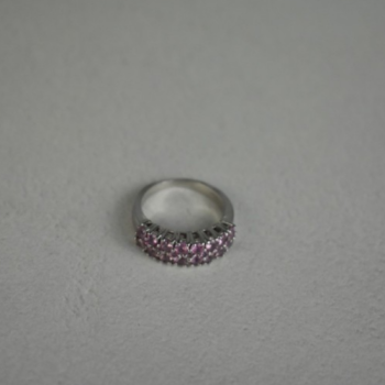 925 Sterling Silver Pink Topaz Ring Size 6.5