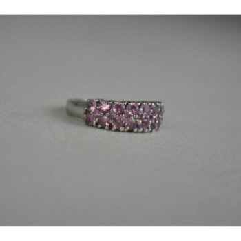 925 Sterling Silver Pink Topaz Ring Size 6.5