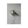 925 Sterling Silver Blue Spinel Openwork Ring Size 8.5