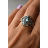 925 Sterling Silver Blue Spinel Openwork Ring Size 8.5