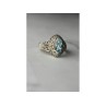 925 Sterling Silver Blue Spinel Openwork Ring Size 8.5