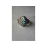 925 Sterling Silver Blue Spinel Openwork Ring Size 8.5