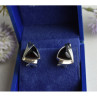 925 Sterling Silver Black Nephrite Earrings