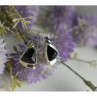 925 Sterling Silver Black Nephrite Earrings