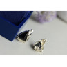 925 STERLING SILVER BLACK NEPHRITE EARRINGS