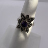 925 Sterling Silver Amethyst & Marcasite Ring Size 5