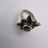 925 Sterling Silver Amethyst & Marcasite Ring Size 5