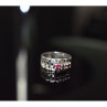 925 Sterling Silver Pink Topaz & Amethyst Ring Size 6.5