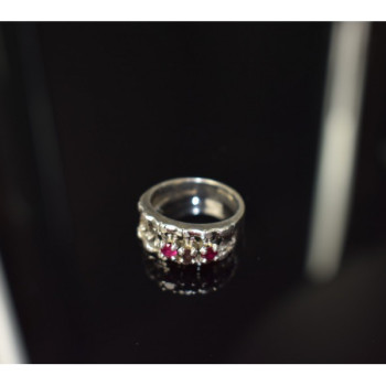 925 Sterling Silver Pink Topaz & Amethyst Ring Size 6.5