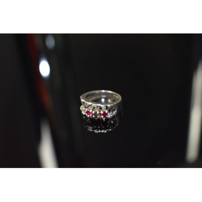 925 Sterling Silver Pink Topaz & Amethyst Ring Size 6.5