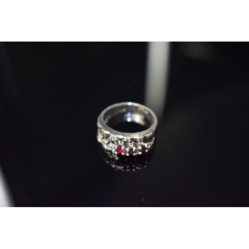 925 Sterling Silver Pink Topaz & Amethyst Ring Size 6.5