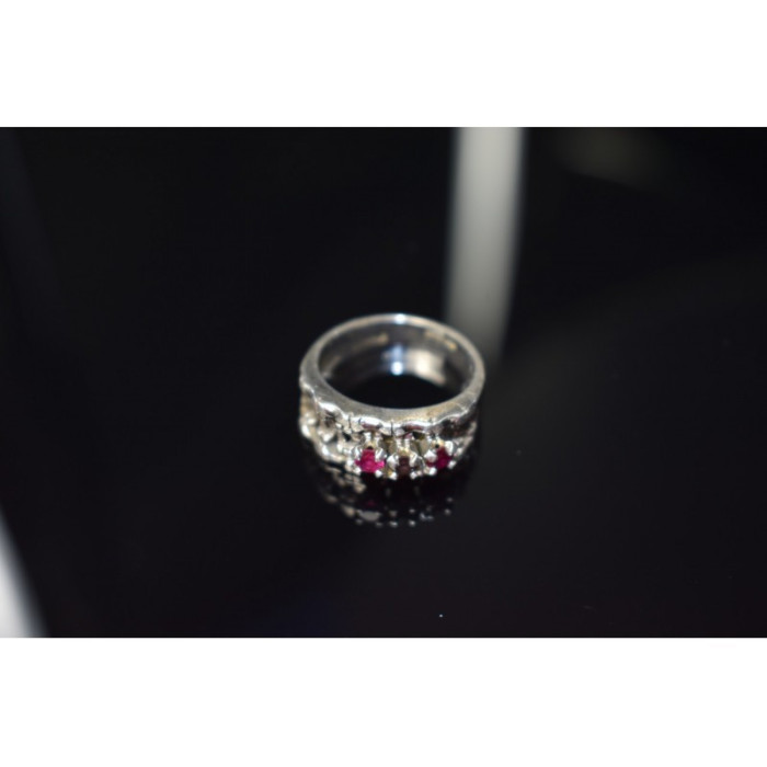 925 Sterling Silver Pink Topaz & Amethyst Ring Size 6.5