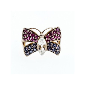 925 Sterling Silver White Topaz, Spinel & Tourmaline 